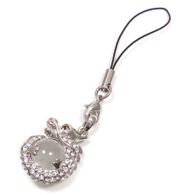 キラキラ チャーム ペンダントトップ 龍 水晶 シルバーカラー ストラップパーツ付き