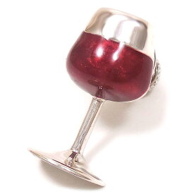 ピンブローチ ラペルピン シルバー925 ワイングラス エナメル彩色 イタリア製 サツルノ インポート メンズ レディース プレゼント ギフト