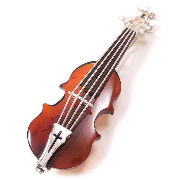 ブローチ 琥珀 アンバー シルバー925 バイオリン 楽器 レディース メンズ | インポートギフト　アンティエーレ