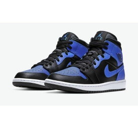 【未使用品/あす楽】国内黒タグ NIKE AIR JORDAN 1 MID HYPER ROYAL BLACK WHITE 554724-077 US9/27cm/ナイキ エアジョーダン 1 ミッド ロイヤル【中古】