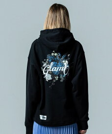 glamb 2023 Autumn collection お取り寄せ商品【Evening Flower Hoodie / イブニングフラワーフーディ】ご注文より14日前後のお届け予定。切り替えスウェットパーカー.プルオーバーパーパーカー.フラワープリント.秋冬物