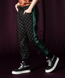 glamb 2024 Spring collection お取り寄せ商品【Monogram Jersey Pants / モノグラムジャージパンツ】ご注文より14日前後のお届け予定。モノグラム柄 ラインジャージパンツ 春物