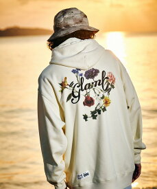 glamb 2023 Summer collection お取り寄せ商品【Flower Logo Hoodie / フラワーロゴフーディ】ご注文より14日前後のお届け予定。ボタニカル柄.スウェットパーカー.バックプリント.夏物