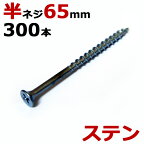 ステンレス (410) 木ビス 木ネジ ステン コーススレッド 木工ビス 無地箱 径4.2×65mm 半ネジタイプ 1箱300本入り1箱単位 現場 金物 木工事 大工 家具 リフォーム DIY に