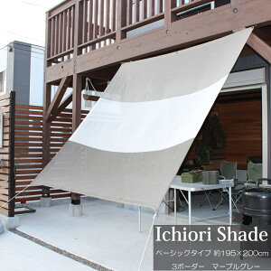 日よけ 日除け シェード オーニング スクリーン すだれ 窓 おしゃれ 高級 上質 ichiori shade 3ボーダー マーブルグレー 約195×200cm 取付金具・ロープ付き 折り畳み 折りたたみ 暑さ対策 紫外線対