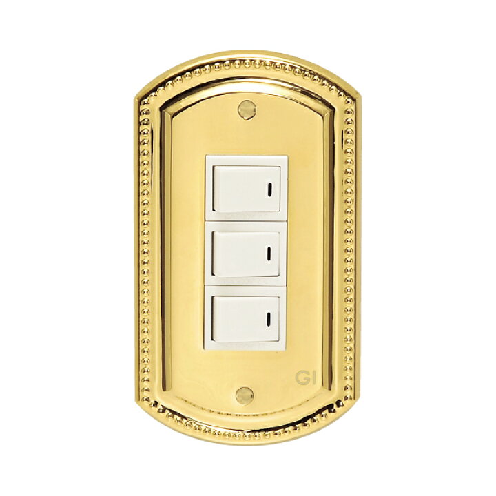 楽天市場 最大500円offクーポン 8 11 スイッチカバー 3穴 3口用 プレート コンセント コンセントカバー おしゃれ 真鍮 Pvd仕上げ Pb ブラス色 高級 金属 ゴールド 金色 レリーフ 電気工事 インテリア リビング トイレ 洗面室 キッチン ホール 玄関 廊下 Diy