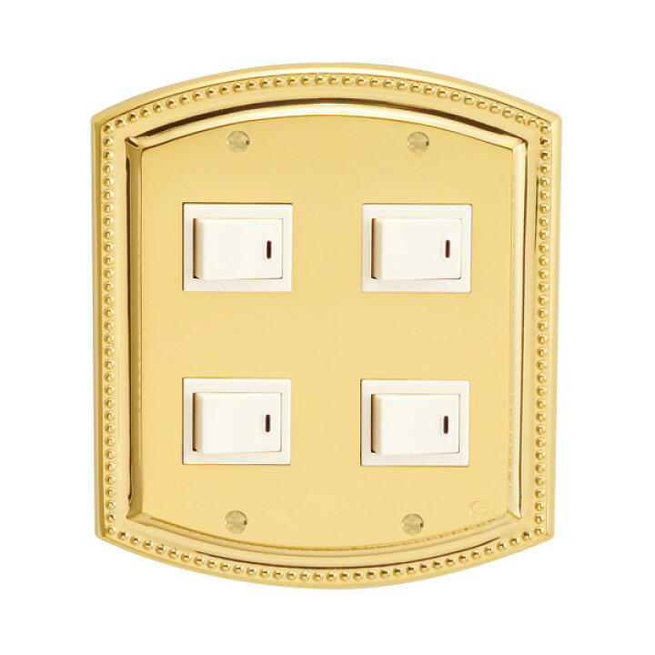 楽天市場 スイッチカバー 4穴 4口用 プレート コンセント コンセントカバー おしゃれ 真鍮 Pvd仕上げ Pb ブラス色 高級 金属 ゴールド 金色 レリーフ 電気工事 インテリア リビング トイレ 洗面室 キッチン ホール 玄関 廊下 Diy Estoah Home エストアホーム