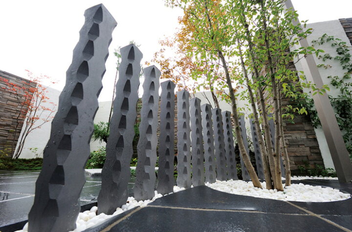 楽天市場 時 6h全品p5倍 玄関 アプローチ 門柱 柱 三州いぶし瓦 いぶし銀 いぶし陶木 静雅 H1000 90角 フェンス デザイン柱 装飾 納品２カ月 Diy エストアガーデン