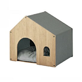 【名入れプレート無料】ペットハウス PET-122 ペット ベッド 犬 猫 コンパクト 木目 名入れ 犬小屋 クッション ゲージ