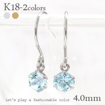 楽天市場】フープピアス 18k（種類（宝石）アクアマリン）（ピアス 