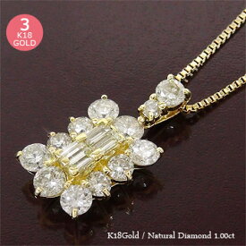 ダイヤモンド ネックレス 1ct 18金 18k k18 イエローゴールド ピンクゴールド ホワイトゴールド バケット ペンダント チェーン レディース ジュエリー アクセサリー プレゼント ギフト 人気 おすすめ 送料無料