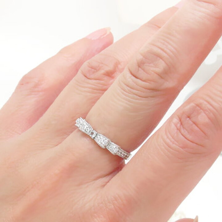 楽天市場】プラチナ ダイヤモンド リボン リング 0.2ct プラチナ900 