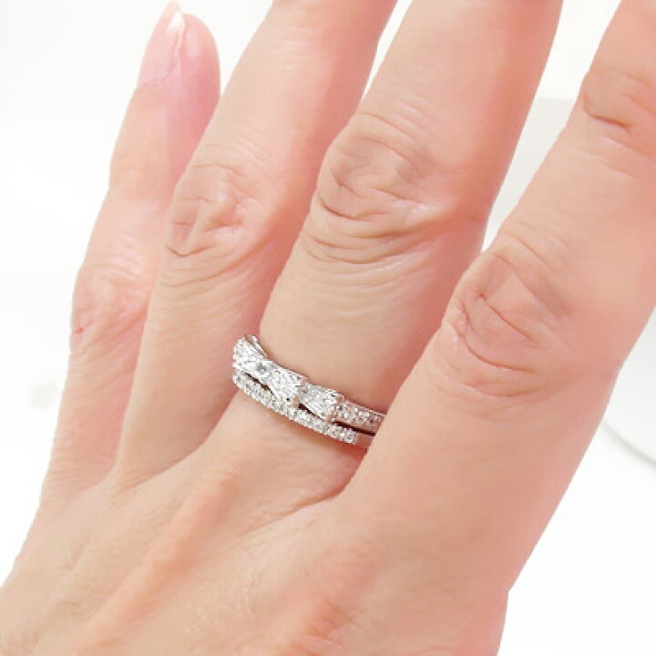 楽天市場】プラチナ ダイヤモンド リボン リング 0.2ct プラチナ900 