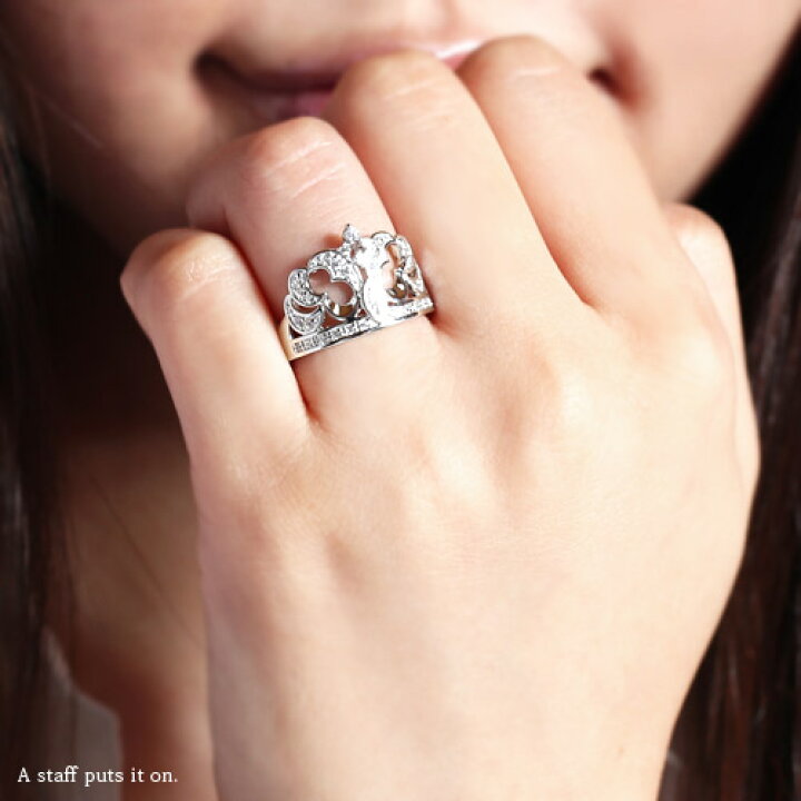 楽天市場】18金 ダイヤモンドティアラリング 0.3ct k18ゴールド 冠 