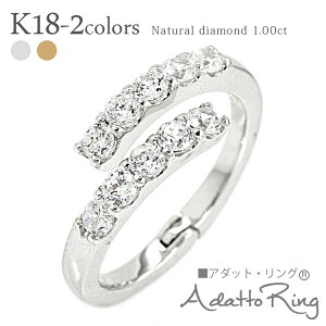 18金 ダイヤモンドリング エタニティリング ハーフエタニティリング 1カラット テンダイヤモンド k18ゴールド フリーサイズ フリーリング 10粒 10石 指輪 婚約指輪 刻印 品質保証書 女性 レデ