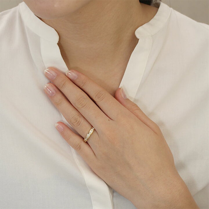 楽天市場】レール留め ダイヤモンドリング 0.2ct 18金 18k k18  