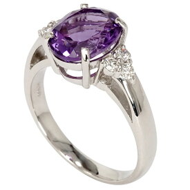 レディース ジュエリー 指輪 リング プラチナ900 アメジスト オーバル ダイヤモンド 小指 結婚指輪 刻印 アクセサリー プレゼント ギフト 人気 おすすめ 送料無料