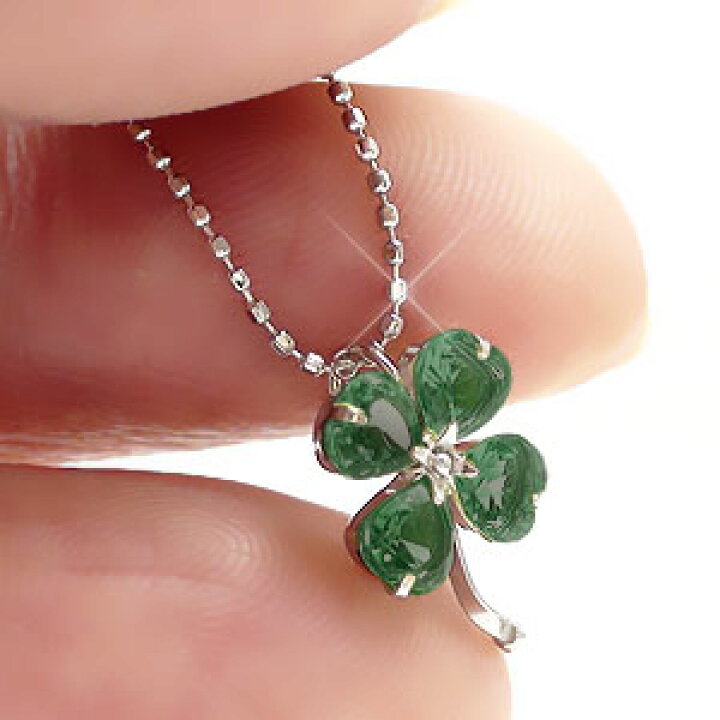楽天市場】グリーンクォーツ 四葉 クローバー ペンダント ホワイト  