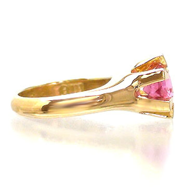 楽天市場】K18 ベビーリング ピンクトルマリン 10月誕生石 18金 