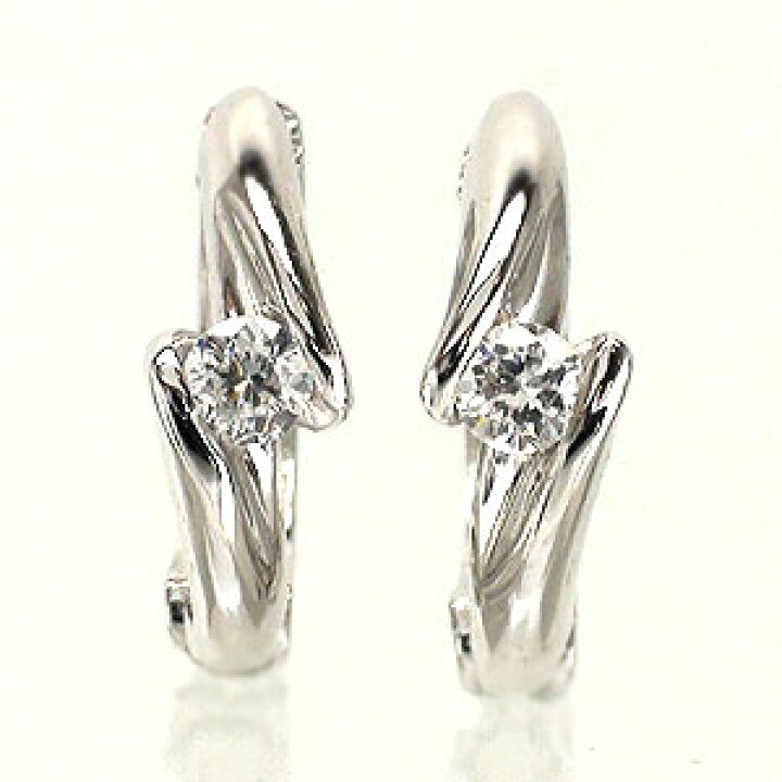 楽天市場】18金 ダイヤモンド イヤリング 0.16ct k18ゴールド 中折れ式 