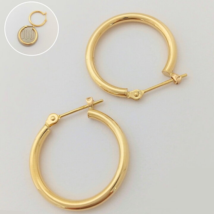 楽天市場】2mm×20mm ピアス 18金 K18 18k イエローゴールド フープ 