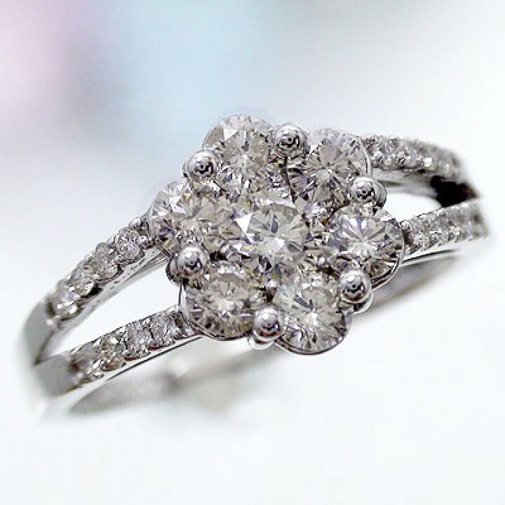 楽天市場】ダイヤモンド 1ct 指輪 フラワーモチーフ 18金 k18 18k 