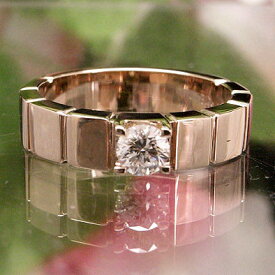 k18 ダイヤモンドリング ソリティア ピンクゴールド ダイヤモンド0.3ct 幅広 指輪 リング 婚約指輪 刻印 レディース ジュエリー アクセサリー プレゼント ギフト 人気 おすすめ 送料無料