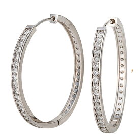 フープピアス 中折れ式 エタニティ レール ピアス ダイヤモンド 80石 2ct 18金 K18 イエローゴールド ピンクゴールド ホワイトゴールド 18k 品質保証書 女性 レディース ジュエリー アクセサリー 人気 おすすめ プレゼント ギフト 贈り物 送料無料 SSS
