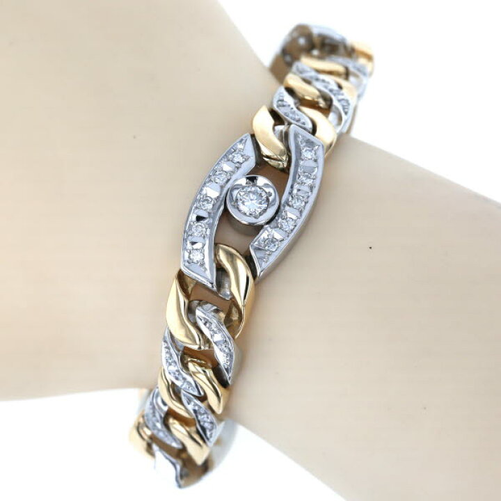 ブレスレット チェーン K18YG PT850 （K18YG/PG/PT850 トリオ ロープ  