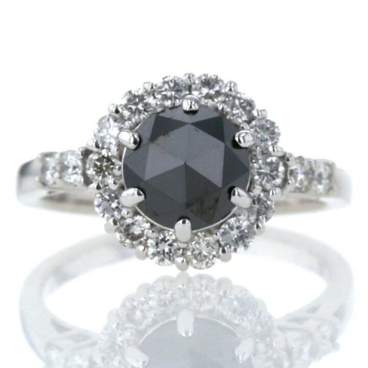 楽天市場】K18WG リング ブラックダイヤ 1.43ct ダイヤモンド 0.60ct  