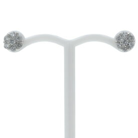 Pt900 プラチナ ピアス ダイヤモンド 0.15ct/0.15ct 7粒 花 フラワー ラウンド パヴェ シンプル【新品仕上済】【zz】【中古】【送料無料】