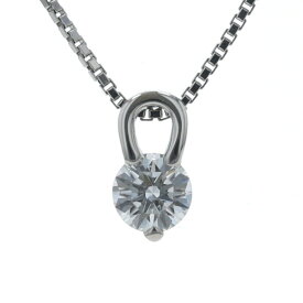 Pt900 Pt850 プラチナ ネックレス ダイヤモンド 0.313ct 一粒石 ラウンド ソリティア シンプル 45cm【新品仕上済】【zz】【中古】【送料無料】