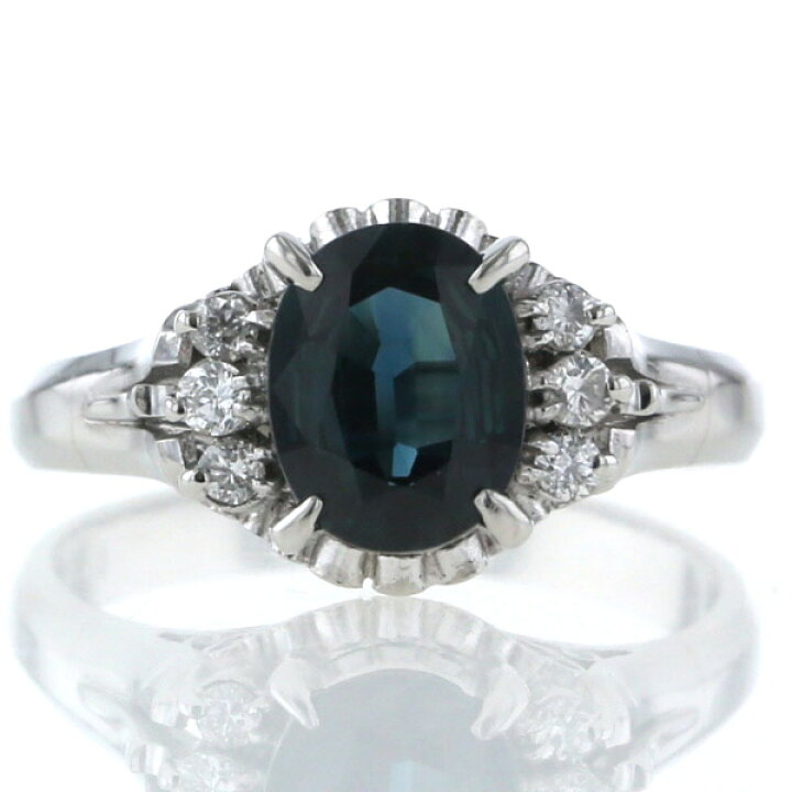 楽天市場】Pt900 プラチナ リング サファイア1.30ct ダイヤモンド0.11  