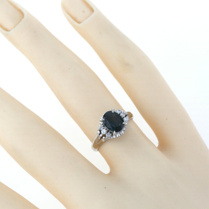 楽天市場】Pt900 プラチナ リング サファイア1.30ct ダイヤモンド0.11  