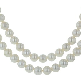 K14WG ホワイトゴールド ネックレス 真珠 6.3mm 2連 パール ロングチェーン 56cm【zz】【中古】【送料無料】