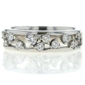 Star Jewelry スタージュエリー Pt950 プラチナ リング ダイヤモンド バブル ジグザグ 透かし 指輪 12号【新品仕上済】【zz】【中古】【送料無料】