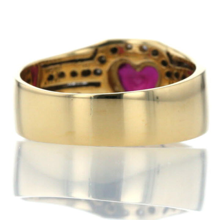 楽天市場】K18YG イエローゴールド リング ルビー 0.64ct ダイヤモンド  