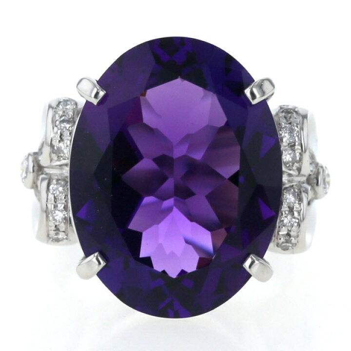 楽天市場】Pt900 プラチナ リング アメジスト13.54ct ダイヤモンド0.20  