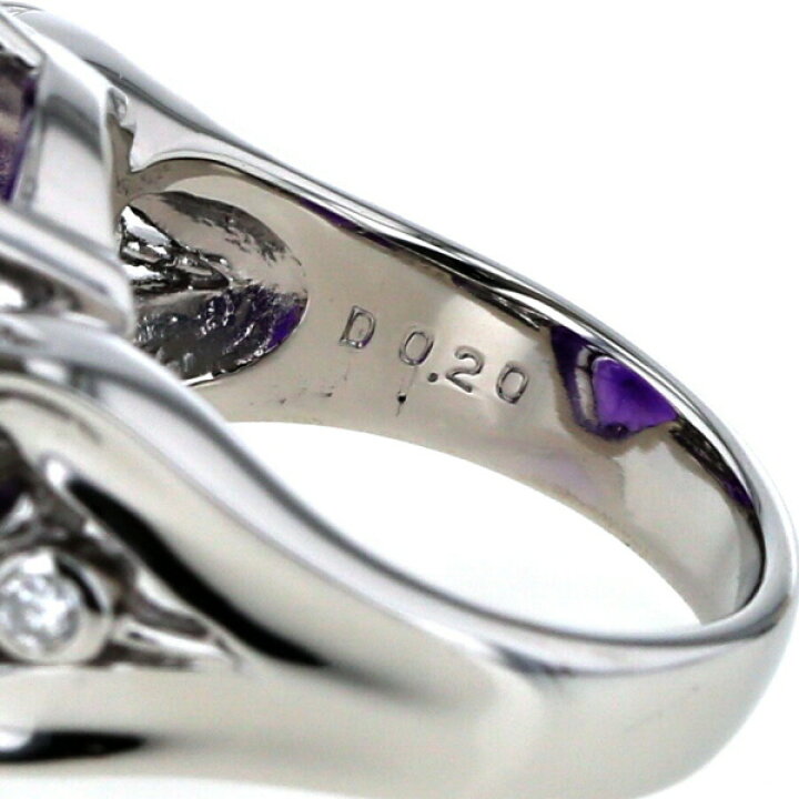 楽天市場】Pt900 プラチナ リング アメジスト13.54ct ダイヤモンド0.20 