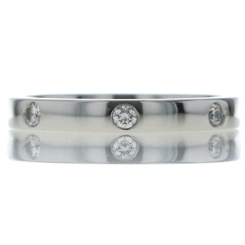 CHAUMET ショーメ Pt950 プラチナ リング ダイヤモンド エターナルリボンマリッジ 7粒 フラット 指輪 6号 箱【新品仕上済】【zz】【中古】【送料無料】