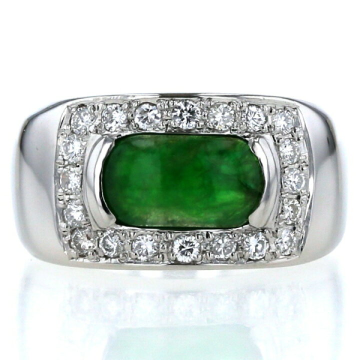 楽天市場】Pt900 プラチナ リング 翡翠0.94ct ダイヤモンド0.34ct  