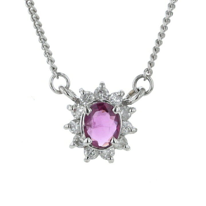 楽天市場】Pt850 プラチナ ネックレス ルビー 0.25ct ダイヤモンド 