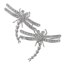 K18WG K14WG ホワイトゴールド ブローチ ダイヤモンド 0.53ct 蜻蛉 トンボ アニマル 昆虫 モチーフ 二匹【新品仕上済】【zz】【中古】【送料無料】