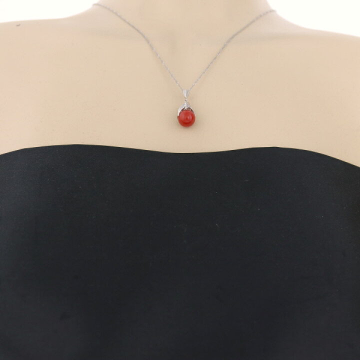 楽天市場】Pt900 Pt850 プラチナ ネックレス サンゴ 珊瑚9.3mm 