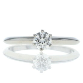 TIFFANY & Co. Pt950 プラチナ ソリティアリング ダイヤモンド 0.31ct 一粒 ストレート 指輪 11号 【新品仕上済】【zz】【中古】【送料無料】