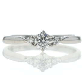 LAZARE DIAMOND ラザール Pt950 リング ダイヤモンド 0.255ct/0.052ct F SI1 H＆C 3粒 指輪 11.5号 鑑定書 箱【新品仕上済】【zz】【中古】【送料無料】