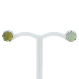 Pt900 プラチナ ピアス ファイアオパール 0.3ct オパール 0.3ct カボション バイカラー シンプル【新品仕上済】【zz】【中古】【送料無料】