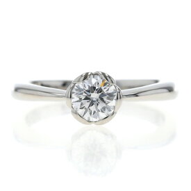 Pt900 プラチナ リング ダイヤモンド 0.522ct H&C EX Dカラー VVS1 一粒 フラワーセッティング 鑑定書付 指輪 9号【新品仕上済】【zz】【中古】【送料無料】