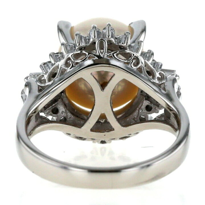 楽天市場】Pt900 プラチナ リング 真珠 10.0mm ダイヤモンド 0.48ct 