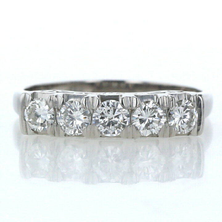 楽天市場】Pt900 プラチナ リング ダイヤモンド0.65ct 5石 5連 一文字  